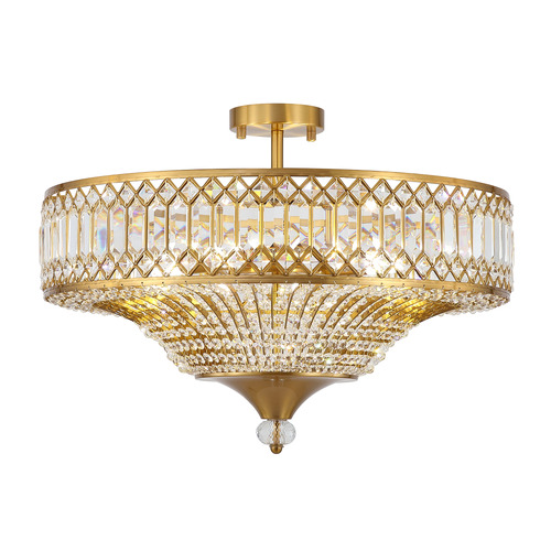 Quade Iron & Crystal Flush Mount Ceiling Light