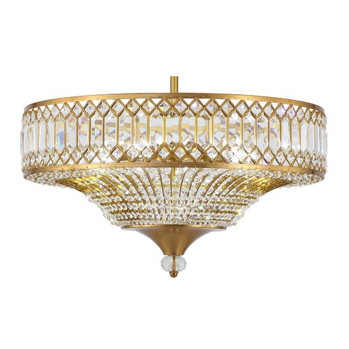 Quade Iron & Crystal Flush Mount Ceiling Light