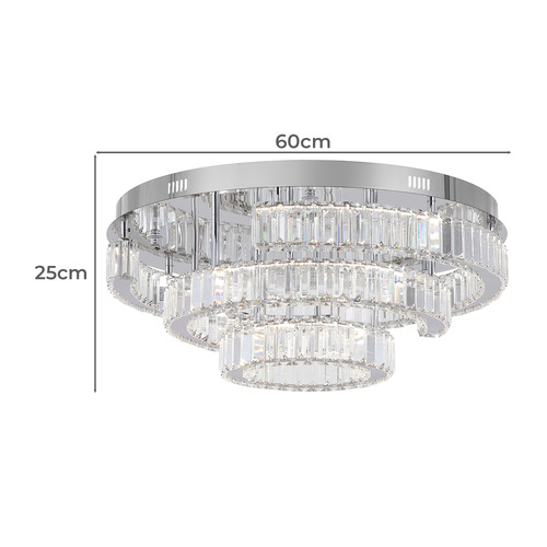 Brio Iron & Crystal LED Flush Mount Ceiling Light