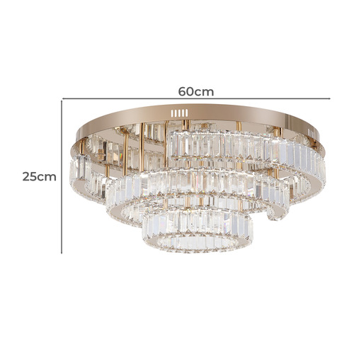 Brio Iron & Crystal LED Flush Mount Ceiling Light
