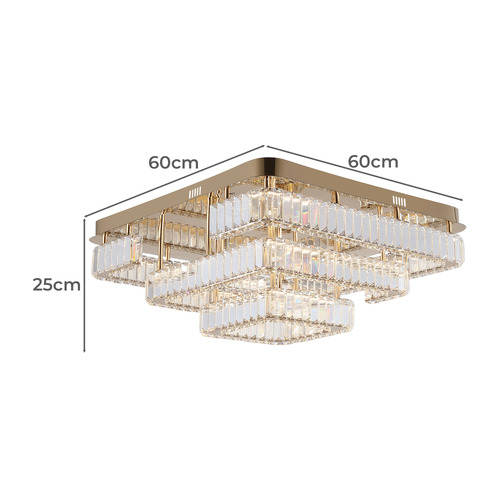 Brio Iron & Crystal LED Flush Mount Ceiling Light