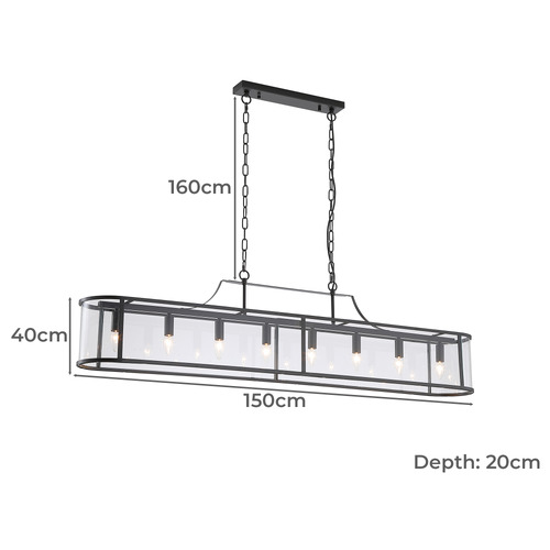 Vance Iron & Glass 8 Light Pendant
