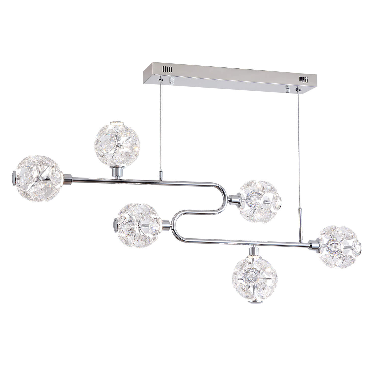 Kiron-Iron-and-Crystal-LED-6-Light-Pendant