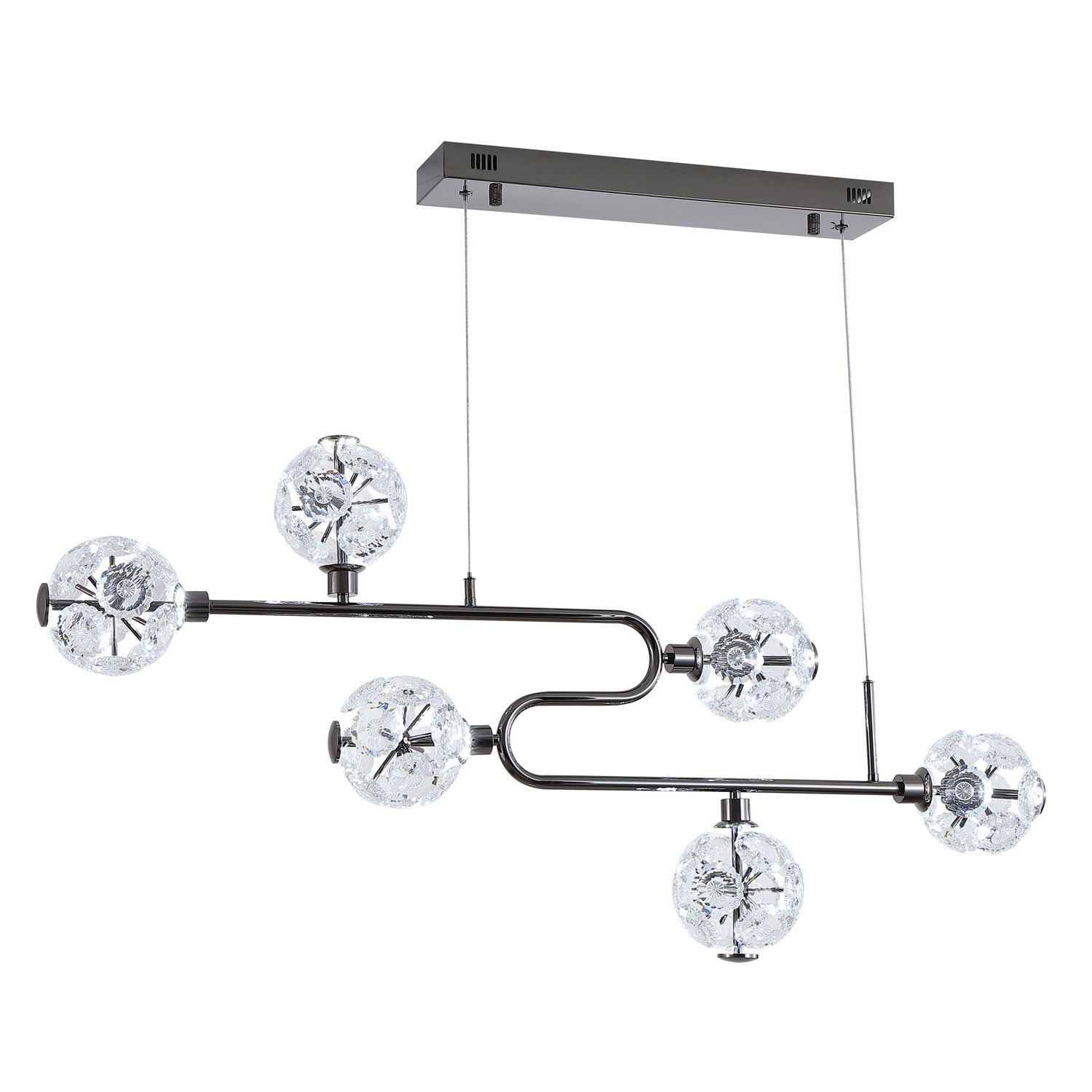 Kiron-Iron-and-Crystal-LED-6-Light-Pendant