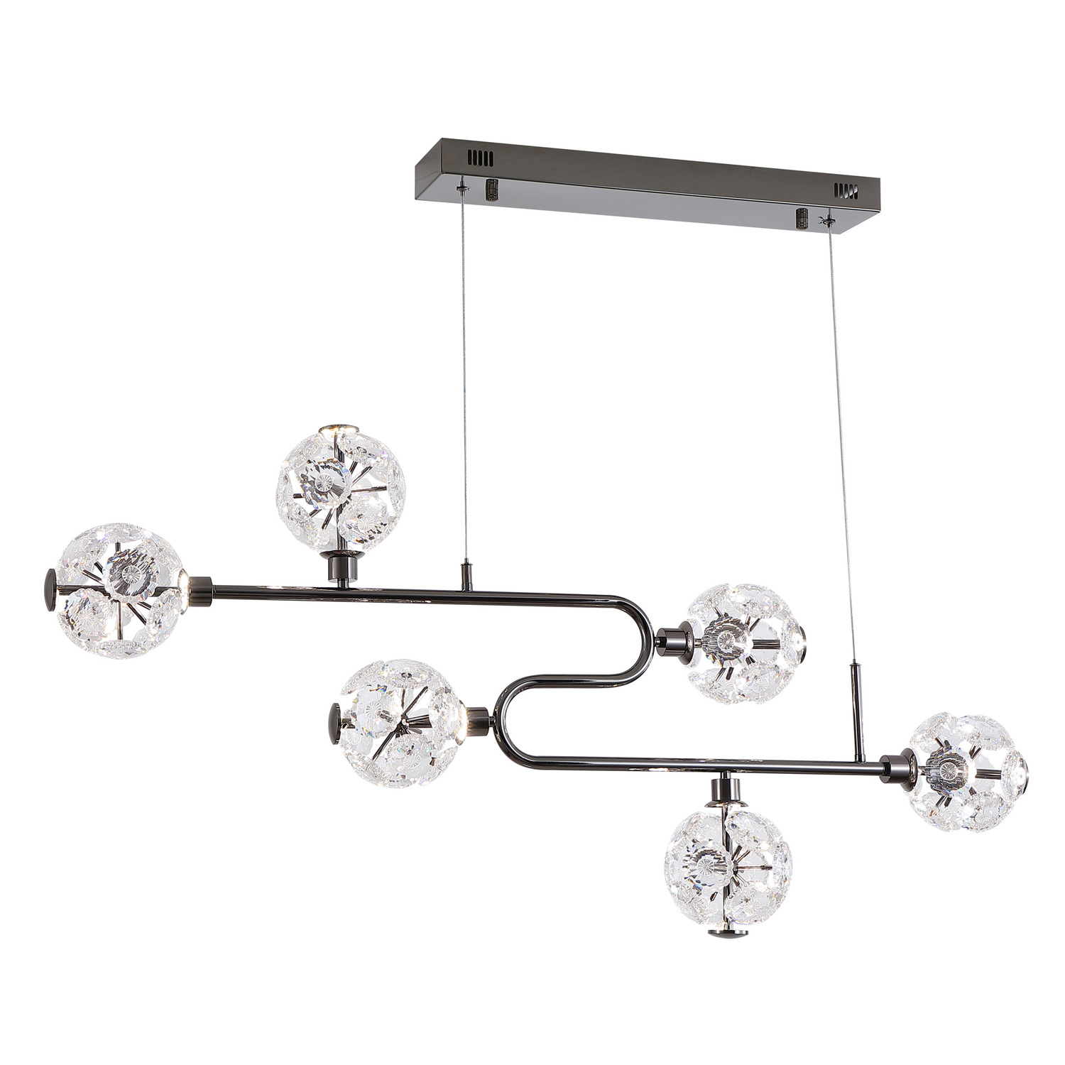 Kiron-Iron-and-Crystal-LED-6-Light-Pendant
