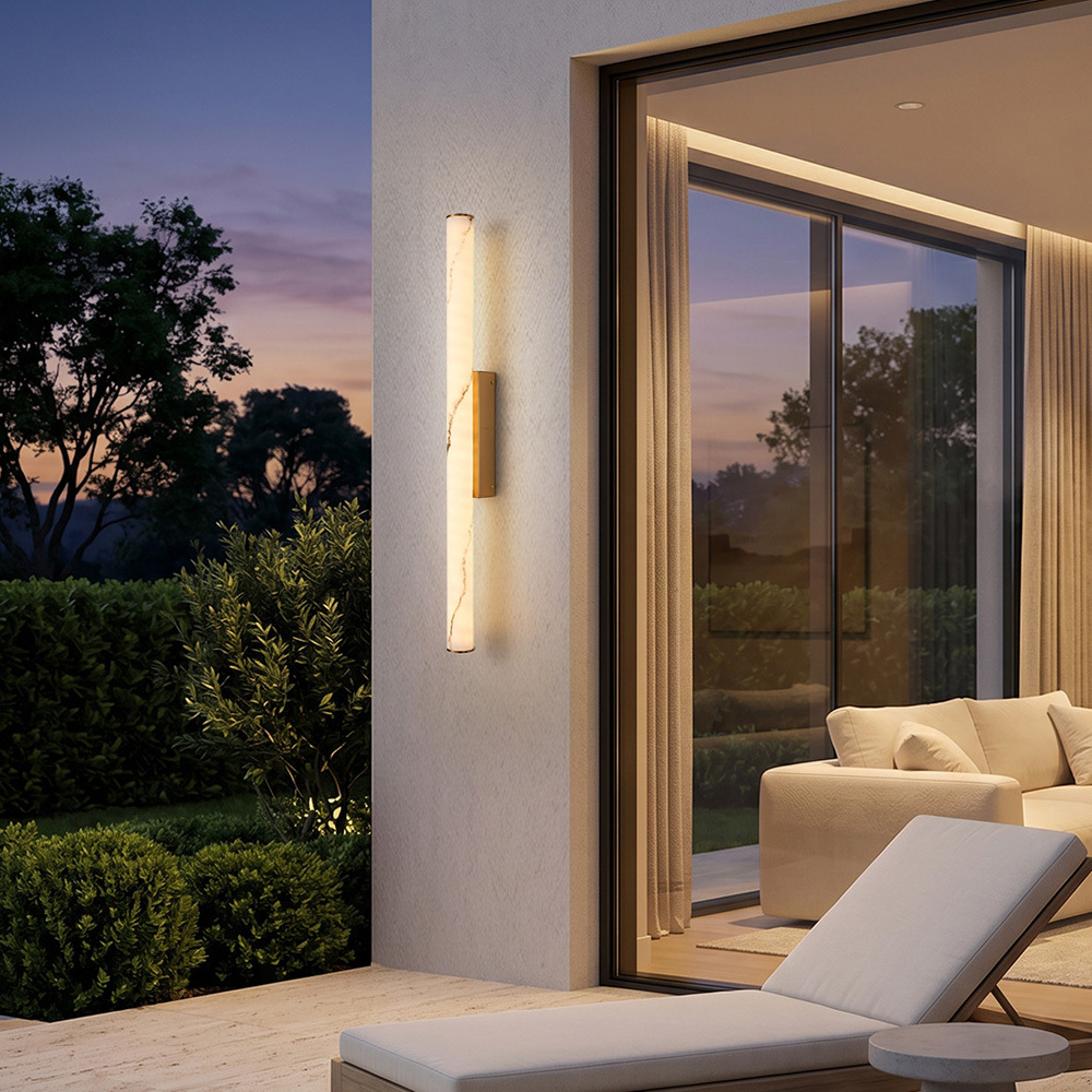 Harper Marble-Look Outdoor Wall Light