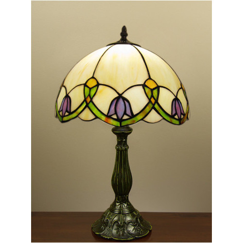 Forest Tiffany Tiffany Bell Shaped Flower Style Stained Glass Table Lamp Temple Webster