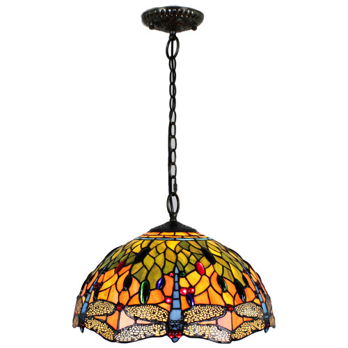 Tiffany Dragonfly 2 Light Pendant Light