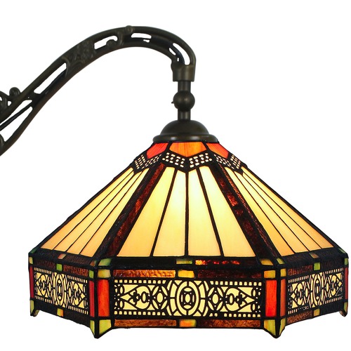 Six-Sided Tiffany Stained Glass Hanging Floor Lamp