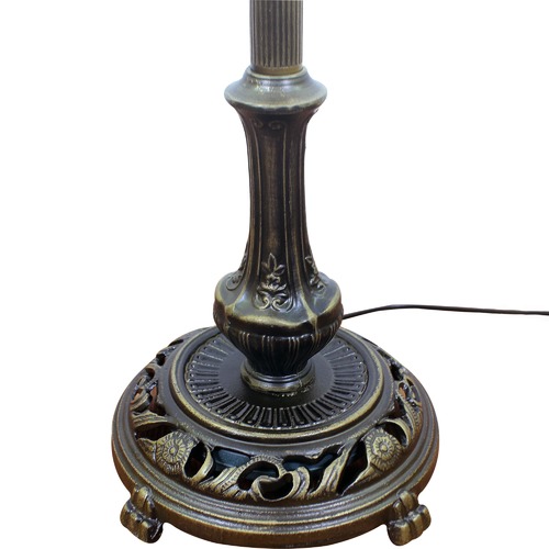 Ivory Victorian Tiffany Stained Glass Floor Lamp