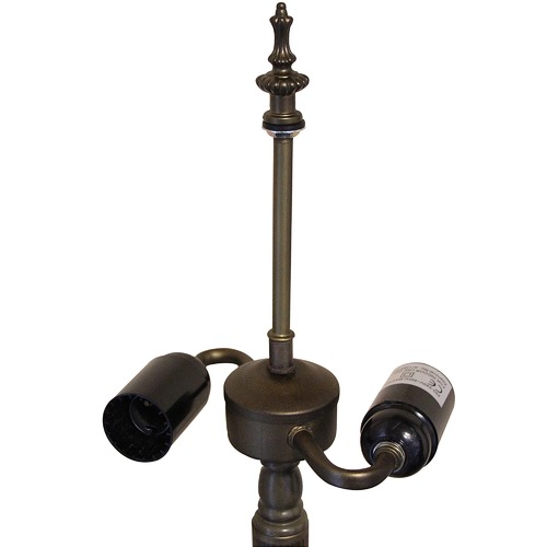 Ivory Victorian Tiffany Stained Glass Floor Lamp