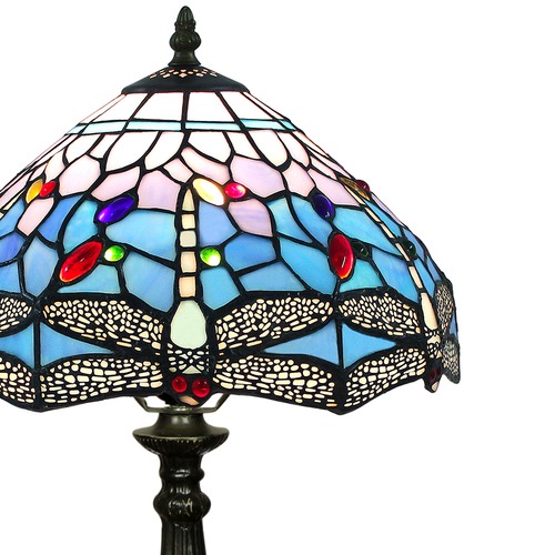 Tiffany Blue Dragonfly Table Lamp in Zinc Alloy