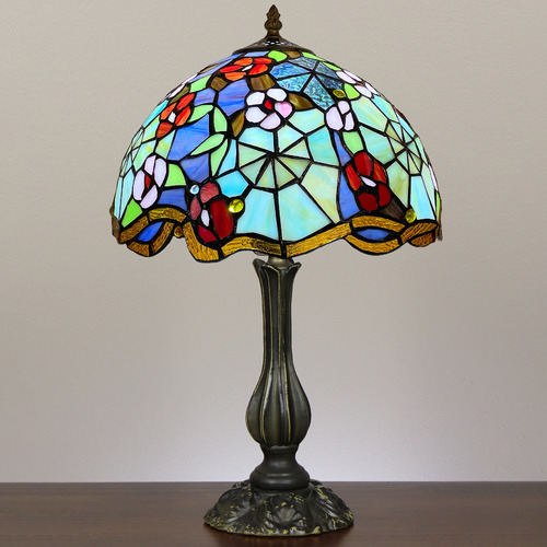 Floral Tiffany Stained Glass Table Lamp