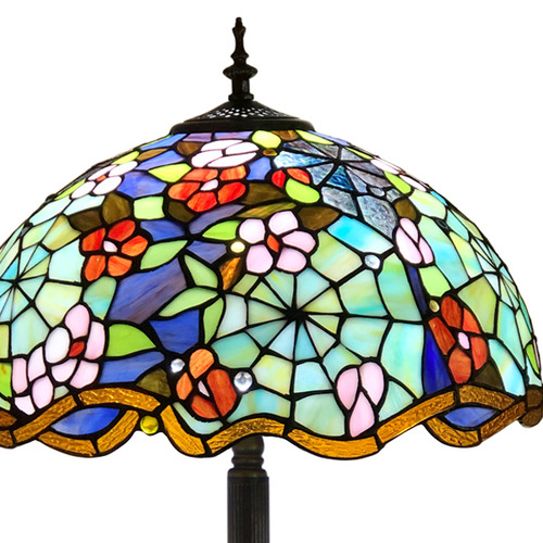 Forest Tiffany Floral Stained Tiffany Glass Floor Lamp | Temple & Webster