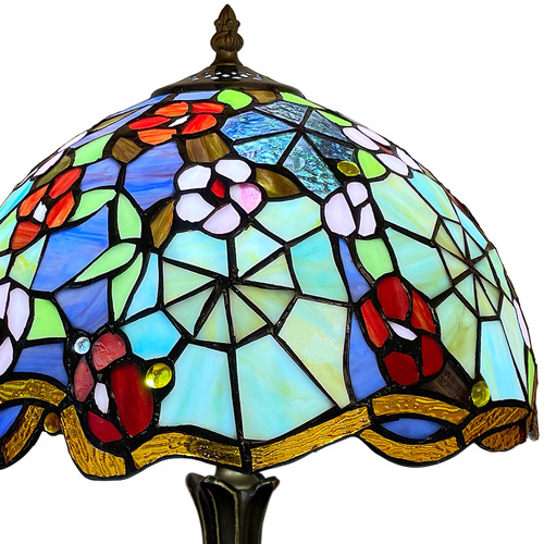 Floral Tiffany Stained Glass Table Lamp