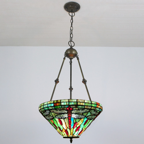 Forest Tiffany Inverted Stained Tiffany Glass Pendant Light | Temple ...