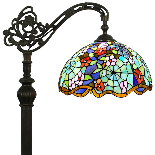 Floral Style Tiffany Stained Glass Floor Lamp