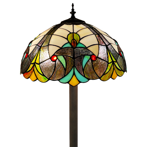 Victorian Style Tiffany Stained Glass Floor Lamp
