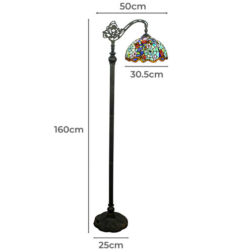 Floral Style Tiffany Stained Glass Floor Lamp