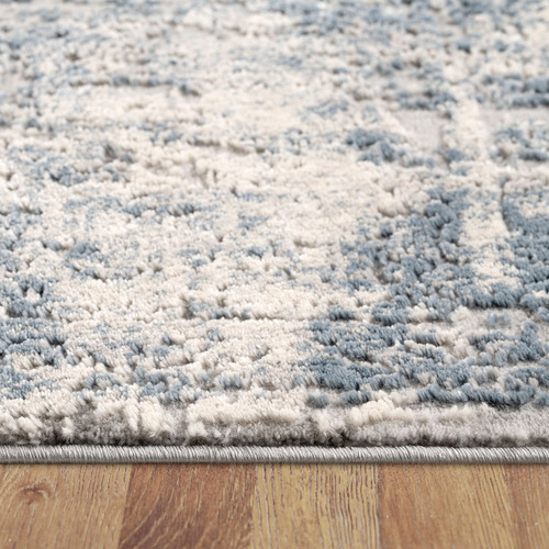 Lotus Rugs Cream & Blue Pleasure Power-Loomed Rug | Temple & Webster