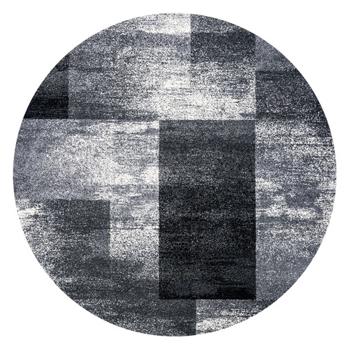 Grey Block Aslan Round Rug