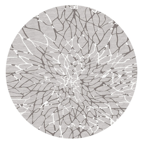Platinum Grey Fantasy Round Rug
