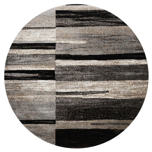 Brown Grain Beantown Round Rug