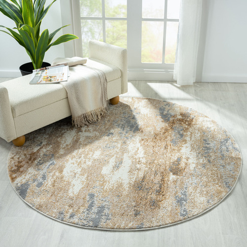 Taupe Luna Round Rug