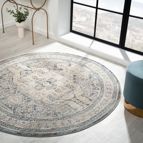 Charcoal Fantine Round Power-Loomed Rug