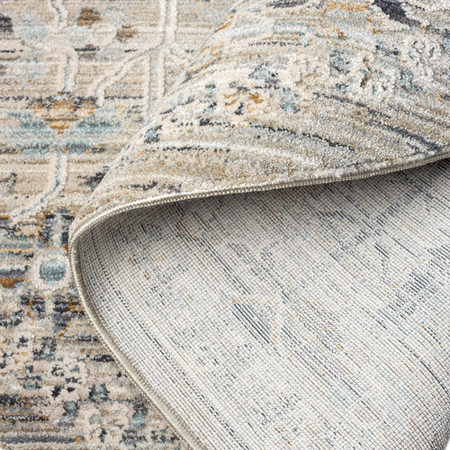 Taupe Fantine Power-Loomed Round Rug