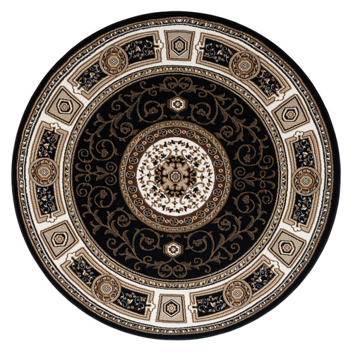 Black Ceres Round Rug