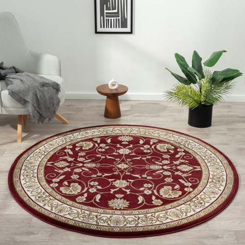 Red Ceres Round Rug | Temple & Webster