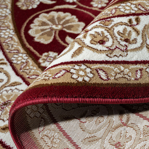 Red Ceres Power-Loomed Round Rug