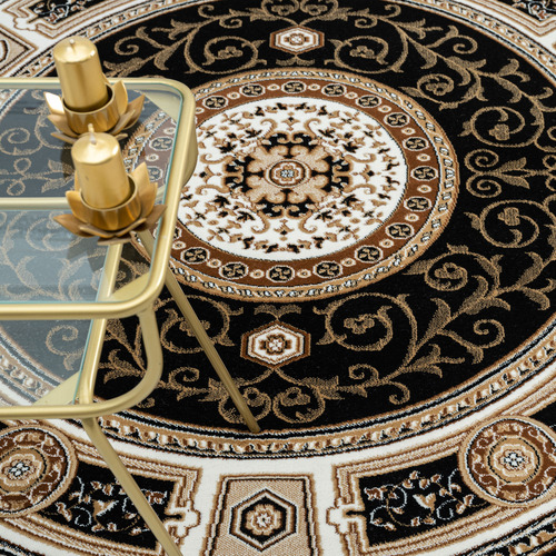 Black Ceres Round Rug