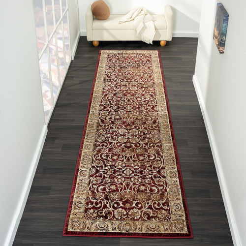 Red Solstone Power-Loomed Jute Runner