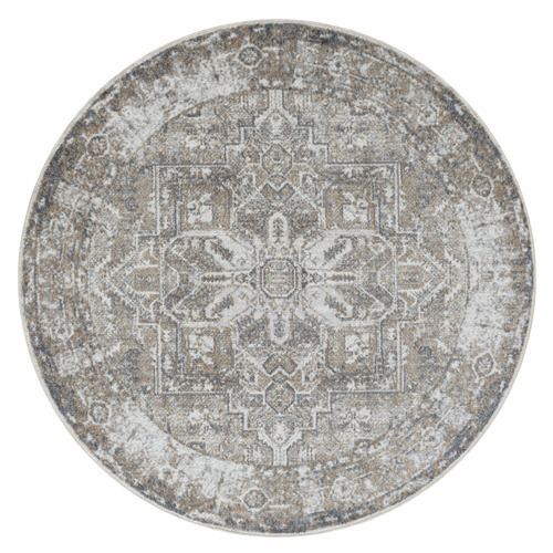 Orlando Traditional Round Rug Temple & ster