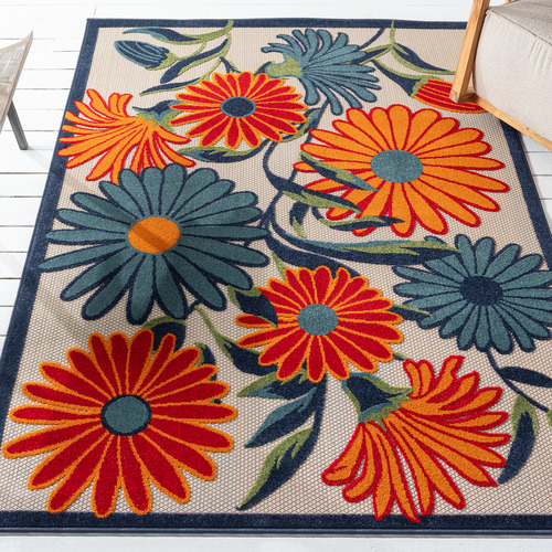 Multicolour Bethany Floral Indoor/Outdoor Rug