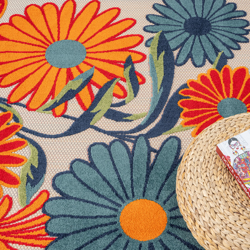 Multicolour Bethany Floral Indoor/Outdoor Rug