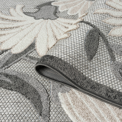 Silver Bethany Floral Indoor/Outdoor Runner