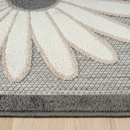 Silver Bethany Floral Indoor/Outdoor Runner