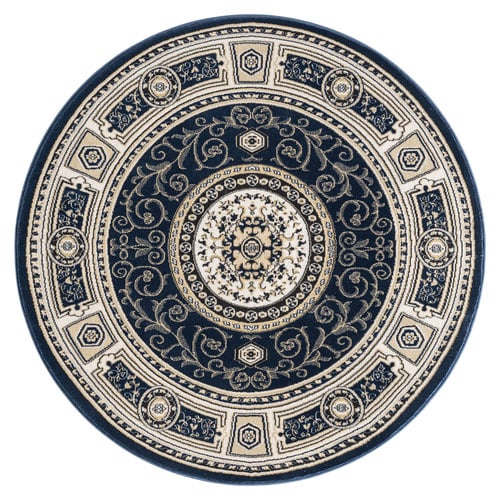 Navy Deion Round Rug