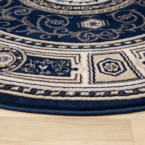 Navy Deion Round Rug