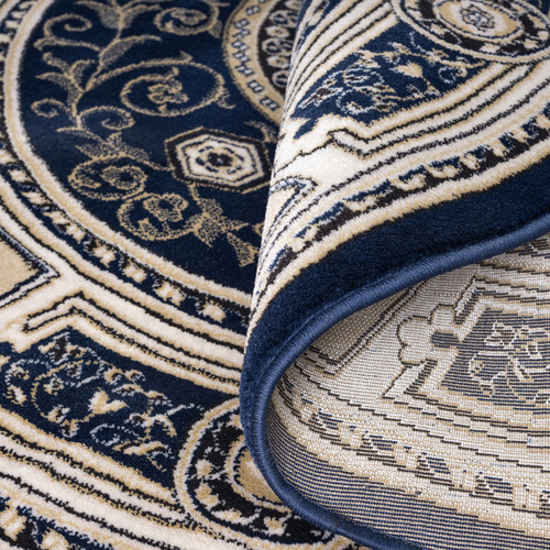 Navy Deion Round Rug