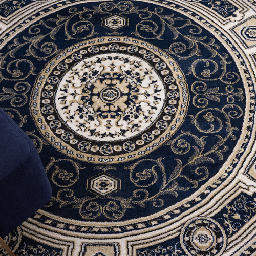 Navy Deion Round Rug