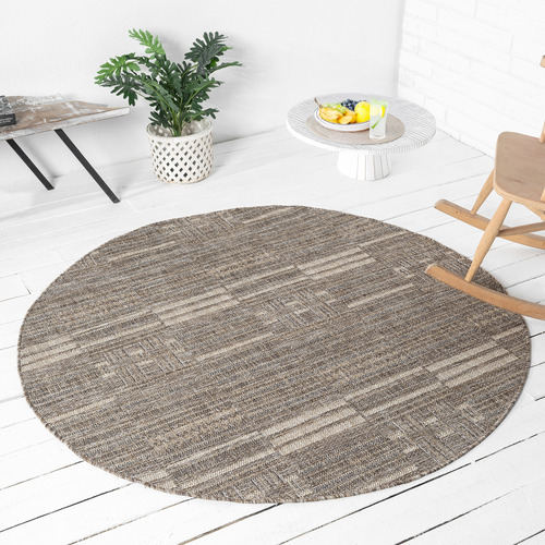 Brown Mercer Indoor/Outdoor Round Rug