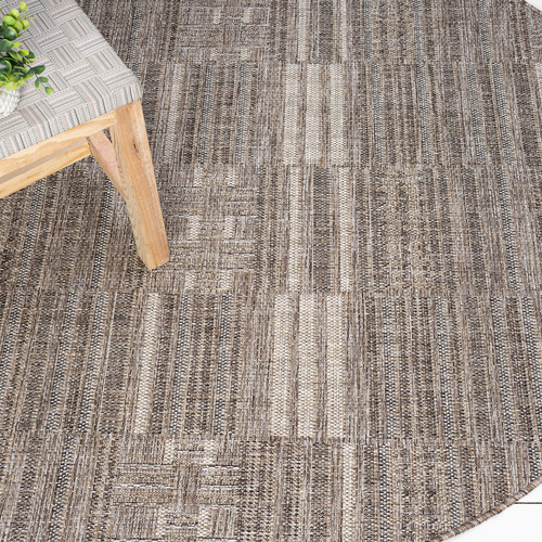 Brown Mercer Indoor/Outdoor Round Rug
