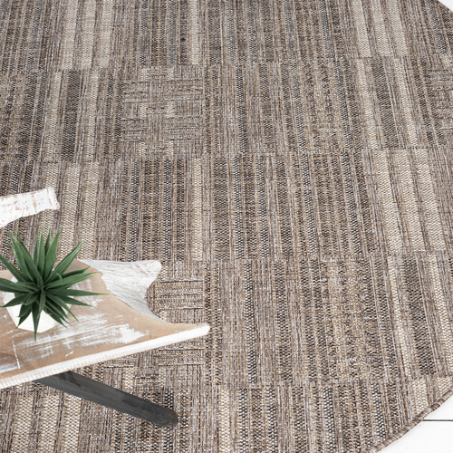 Brown Mercer Indoor/Outdoor Round Rug