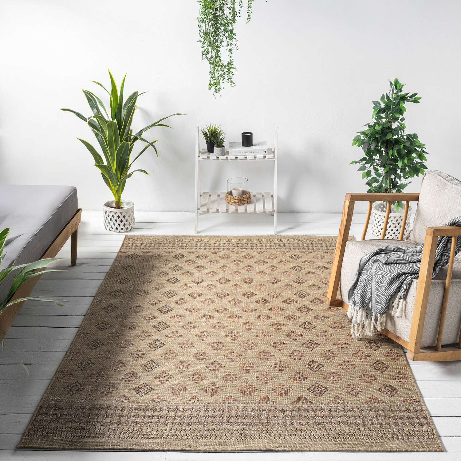 Lotus Rugs Fawn Tori Flat Weave Indoor/Outdoor Rug | Temple & Webster