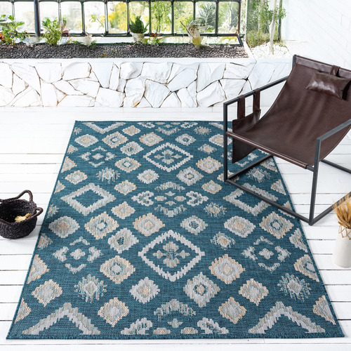 Turquoise Meridian Rug