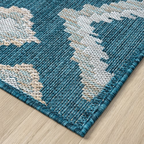 Lotus Rugs Turquoise Firedean Flat Weave Indoor/Outdoor Rug | Temple ...